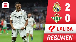 REAL MADRID consiguió sufrida victoria 20 ante REAL BETIS con DOBLETE de KYLIAN MBAPPÉ  La Liga [upl. by Yanetruoc]