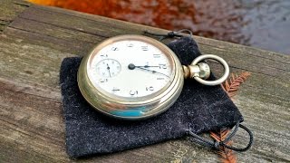 Vintage Elgin18s open face railroad pocket watch Review [upl. by Naujled880]