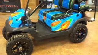 Multicolored Custom Golf Cart  Evans Custom Carts  Effingham SC [upl. by Dennard]