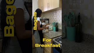 Bagels for breakfast bagels breakfastideas morningroutine spendthemorningwithme [upl. by Yelhak]