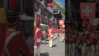 ZERMATT 🇨🇭 FOLKLORE FESTIVAL 🥁 parade tradition culture [upl. by Eenad]