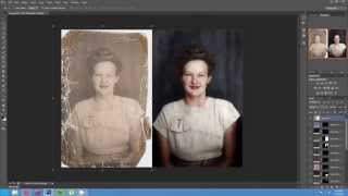 Timelapse of the Colorization and Restoration of a Damaged Photo [upl. by Merlina]