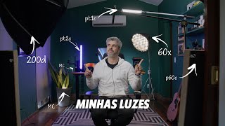 Qual o setup perfeito para ILUMINAÇÃO de VÍDEO Meu estúdio em 2023 [upl. by Lesser]