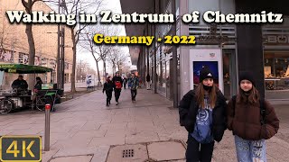 Walking in Zentrum of Chemnitz Germany 2022 4K 🇩🇪 [upl. by Kynan]