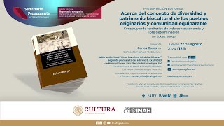 22 de agosto de 2024 Presentación del libro quotAcerca del concepto de diversidad y Patrimonio Bioc [upl. by Remas]