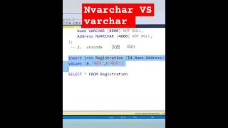 Difference between VARCHAR vs NVARCHAR SQL Interview Questions 2024 [upl. by Adikram]