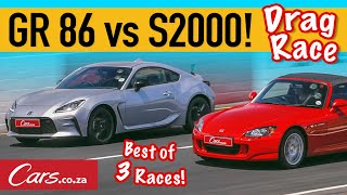 New Toyota GR 86 vs Honda S2000 Drag Race Old School vs New Schoolwhos faster [upl. by Siffre]