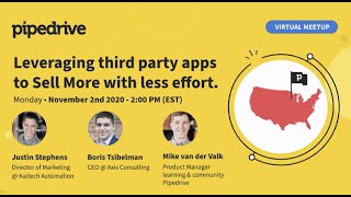 Pipedrive CRM Webinar  Leveraging thirdparty apps to Sell More with less effort [upl. by Wun312]