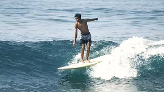 Discovering Batukaras Beach on a Longboard [upl. by Ecila]