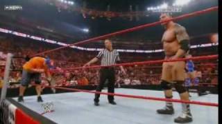 John Cena amp Randy Orton vs Jack Swagger amp Batista 12 [upl. by Rubbico]