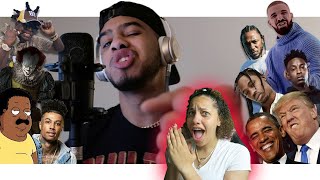 Azerrz Hit Rap Songs in Voice Impressions  SICKO MODE Mo Bamba Bleed it  MORE Reaction [upl. by Rowland]