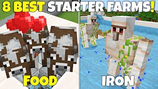 8 BEST Early Game Starter Farms You WILL NEED Minecraft Bedrock Edition [upl. by Devehcoy]