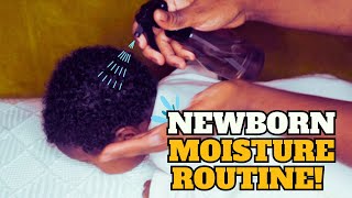 Newborn hair moisturising routine Newborn haircare [upl. by Hawken]