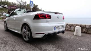 VW Golf R Cabriolet 265 PS Fahraufnahmen  Launch Control Start [upl. by Ecirtel]