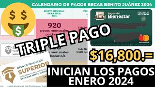 AVISO DE PAGO Beca Jóvenes Escribiendo el Futuro 2024 Enero Triple Pago de Beca [upl. by Stiegler304]