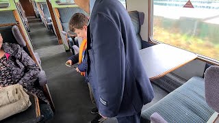 Oswestry Hertiage Railway Clive teaching Daniel to clip the passengers tickets [upl. by Okkin]