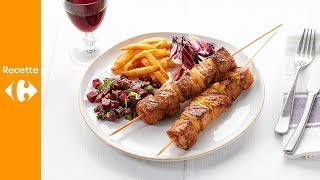 Brochettes de porc salade de betterave rouge et radicchio [upl. by Akzseinga]