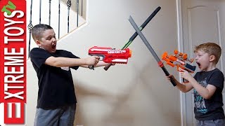 Ethan Vs Cole Nerf Blasters and Nerf Sword Attack [upl. by Calandra]