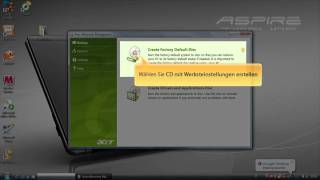 Acer eRecovery  Erstellen einer Recovery CD [upl. by Edgard]