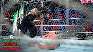 Roman Reigns belts Brock Lesnar with multiple steel chair strikes Greatest Royal Rumble [upl. by Yemiaj]