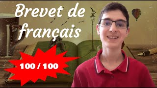 Brevet de français  Comment jai obtenu 100100  Présentation et conseils [upl. by Loesceke]