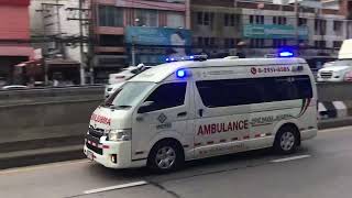 Nonthavej Hospital ambulance siren demonstrating the Doppler effect [upl. by Nosnarb]