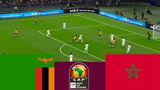 زامبيا 0 vs 2 المغرب مباشر CAF 2024  محاكاة ألعاب الفيديو PES 2021 [upl. by Nottarts]