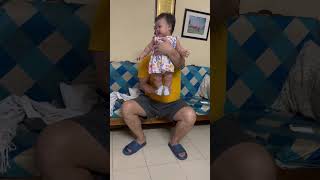 Heisa trying hand stand with papa [upl. by Jeffy]