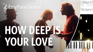 How Deep Is Your Love Bee Gees  Piano Tutorial  Free Sheet Music [upl. by Nethsa903]