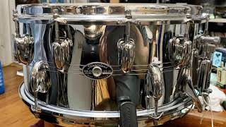 1979 SLINGERLAND 2TO1 SNARE DRUM CHROME OVER BRASS DEMONSTRATION [upl. by Navnod]