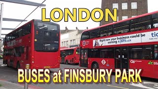 BUSES at FINSBURY PARK Public Transportation in London [upl. by Sallyanne75]