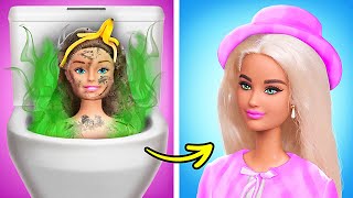 BEST BARBIE CRAFTS 💖 Rich vs Poor Total Doll’s Makeover With Gadgets 🎀 Incredible Ideas by 123 GO [upl. by Gambrell729]