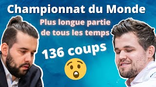 La plus longue partie de tous les temps en Championnat du Monde  CarlsenNepomniachtchi Ronde 6 [upl. by Otirecul]