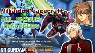 【バトアラ】SD GUNDAM BATTLE ALLIANCE  Milliardo Peacecraft Zechs All Unique Partner Dialogues [upl. by Swagerty]