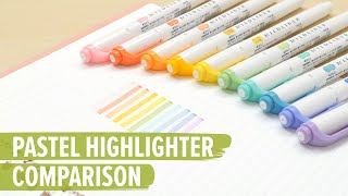 Pastel Highlighter Comparison Mildliners Stabilo Highlighters and More [upl. by Sykleb]