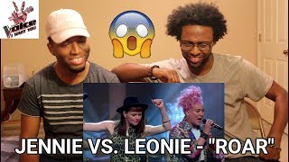 Jennie Lena vs Leonie Bos – Roar The Battle  The voice of Holland 2015 REACTION [upl. by Assadah]