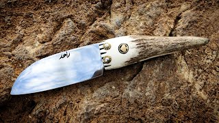 KNIFE MAKING  making a folding knife with a deer antler handle [upl. by Gross]