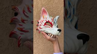 Process of making a custom Kitsune mask🦊 handmademask cosplay kitsunemask kitsuneart [upl. by Layton]