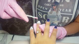 Mini tutorial unghii cu gel mate cu pudra de acryl [upl. by Seek706]