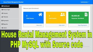 House Rental Management System Using PHP MySQL with Source code [upl. by Jaal488]