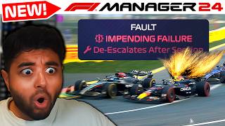 F1 Manager 24 Gameplay NEW MECHANICAL FAILURES MidRace First Look [upl. by Haleeuqa565]