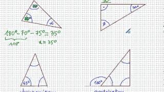 Miary kątów w trójkątach  Matematyka Szkoła Podstawowa i Gimnazjum [upl. by Chrissie]