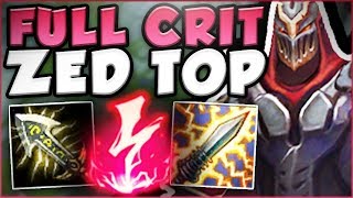 THIS BURST FROM FULL AD CRIT ZED IS ACTUALLY UNREAL ZED SEASON 8 TOP GAMEPLAY  League of Legends [upl. by Jeremiah]