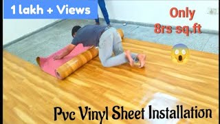 Pvc Vinyl Flooring Installation step by step Complete Process  How to Install Vinyl Flooring sheet [upl. by Helene]