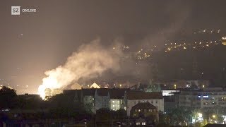 Fliegerbombe in Dresden So sah die Teildetonation aus [upl. by Llenrad]