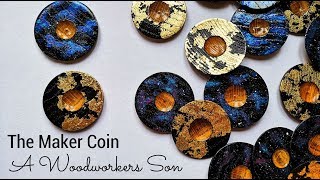 Woodturning  Making a Maker Coin [upl. by Willy]