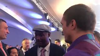 Usyk Vitali Klitschko and Lennox Lewis WBCconvention2018 Kyiv [upl. by Lacie]