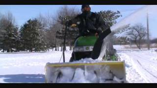 My John Deere 44quot Snowblower Attachment In Action [upl. by Kutzenco]