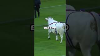 Bull Charges at Rugby Players PreMatch [upl. by Enohs]