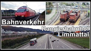 Freight Trains in Switzerland  Züge beim Rangierbahnhof Limmattal Spreitenbach [upl. by Esnofla]